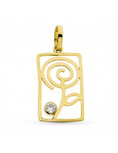 18K COLGANTE ORO AMARILLO FLOR CALADA. 20 X 12 MM.