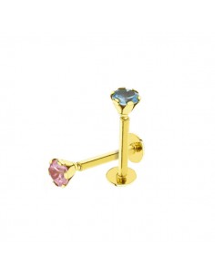 18K PIERCING LABIO PIEDRA 3 MM.