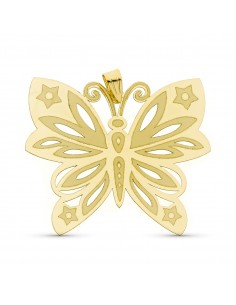 18K COLGANTE ORO AMARILLO LASER MARIPOSA. 34 X 30 MM.