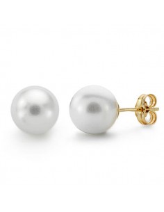 18K PENDIENTES PERLA 9MM.SINTETICA PRESION