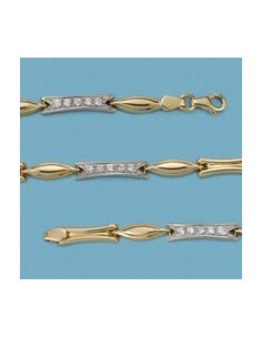 18K PULSERA BICOLOR CIRCONITAS. 7,25 GRS.