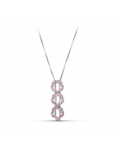 18K GARGANTILLA ORO BLANCO FLOR CIRCONITAS