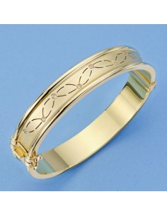 18K PULSERA RIGIDA CIRCONITAS. 12 MM. 25.15G