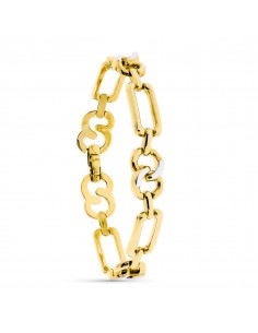 18K PULSERA ORO BICOLOR ESLABONES