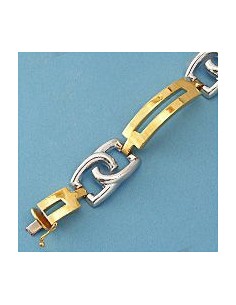 18K PULSERA BICOLOR ESLABONES. 30.75 GRS.