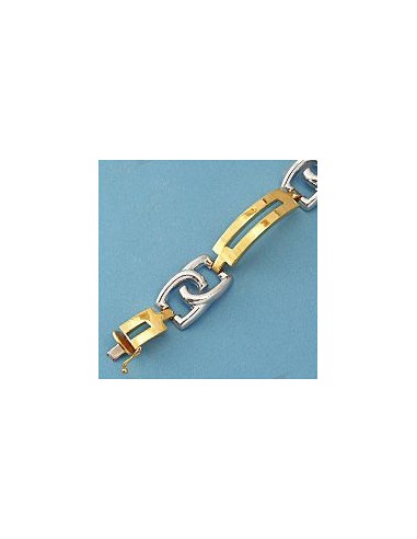 18K PULSERA BICOLOR ESLABONES. 30.75 GRS.