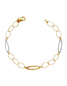 18K PULSERA BICOLOR. 18 CM. 2.30 GRS.