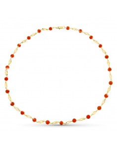 18K COLLAR ORO AMARILLO JAULA CORAL FINO JAPONES 5.5MM. 50CM.