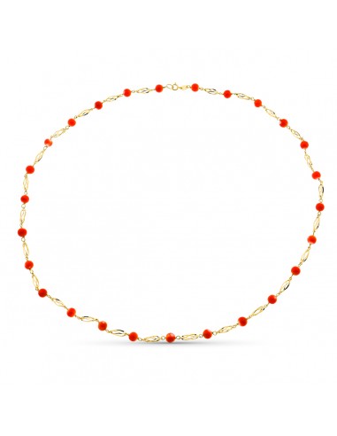 18K COLLAR ORO AMARILLO JAULA CORAL FINO JAPONES 5,5 MM. 60 CM.