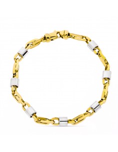 18K PULSERA ORO BICOLORO ESLABONES. ANCHO: 5 MM. LARGO: 19.50 CM.