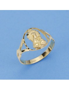 18K SORTIJA ORO AMARILLO VIRGEN DE LINAREJOS OVAL.