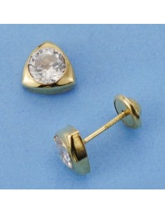 18K PENDIENTES TRIANGULO. 6 X 6 MM.
