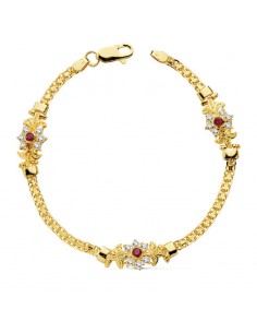 18K PULSERA FLOR LIS 19CM. 9,50 GRS.