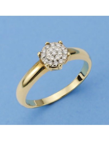 18K SORTIJA ORO AMARILLO DIAMANTES TALLA BRILLANTE 0,170 KTES.