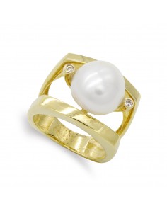 18K SORTIJA ORO AMARILLO CON PERLA BARROCA Y CIRCONITA