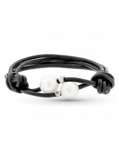 Pulsera Cuero Diamante