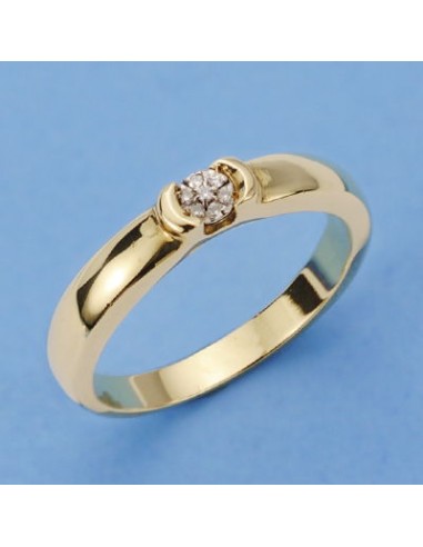 18K SORTIJA ORO AMARILLO DIAMANTES TALLA BRILLANTE 0.05 KTES.