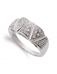 18K SORTIJA ORO BLANCO MOTIVOS CON CIRCONITAS. 18 MM. CUERPO 3 MM.