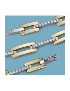 18K PULSERA BICOLOR ESLABONES. 22,50 GRS.