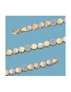 18K PULSERA BICOLOR PIEDRAS COLOR. 14.50 GRS