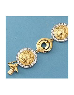 18K PULSERA BICOLOR REDONDELES. 31.75 GRS.