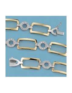 18K PULSERA ESTAMPACION Y CIRCONITAS 21.75 GRS.