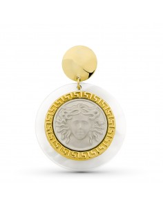 18K COLGANTE ORO BICOLOR MEDUSA NÁCAR 30 MM.