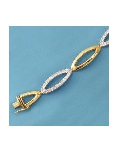 18K PULSERA BICOLOR CIRCONITAS. 18.85 GRS.