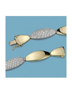 18K PULSERA BICOLOR CIRCONITA. 21,80 GRS.