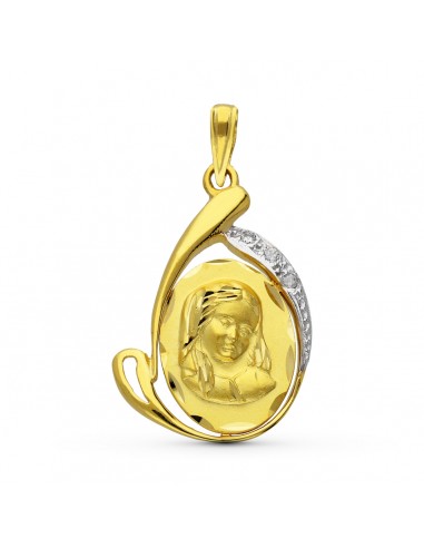 18K MEDALLA ORO AMARILLO VIRGEN NIÑA. 26 X 17 MM.