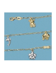 18K PULSERA BICOLOR FETICHES. 3.50 GRS.