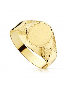 18K SELLO CADETE TALLADO HUECO