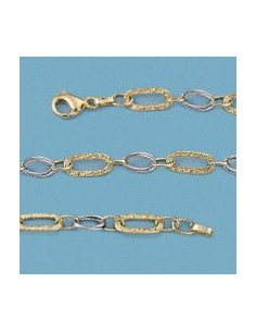 18K PULSERA BICOLOR HUECA. 3.25 GRS.
