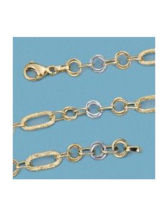 18K PULSERA BICOLOR HUECA. 3.30 GRS.