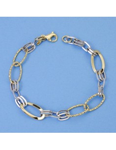18K PULSERA BICOLOR. HUECA. 19,5 CM. 4.20GR.