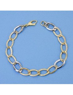 18K PULSERA BICOLOR HUECA. 20 CM. 5.50GR.