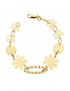 Pulsera Flores Chapitas