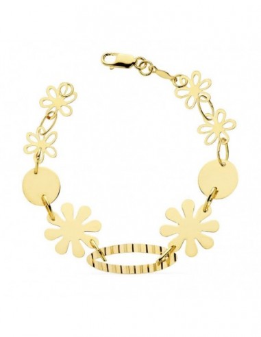 Pulsera Flores Chapitas