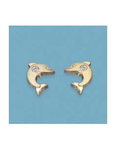 18K PENDIENTES TUERCA DELFIN CIRCONITA