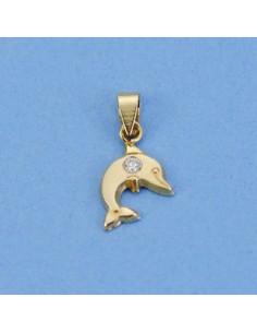18K COLGANTE DELFIN CIRCONITA. 11 X 8 MM.O.B
