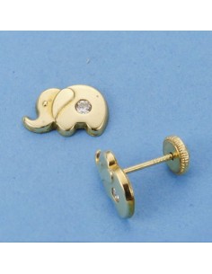 18K PENDIENTES ELEFANTE. 10 X 6 MM.