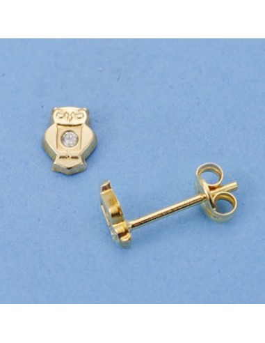 18K PENDIENTES ORO AMARILLO BUHO. 6 X 4.5 MM.