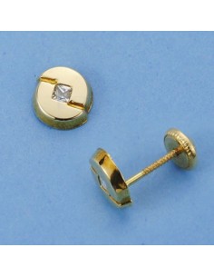 18K PENDIENTES ORO AMARILLO CIRCONITAS. 7 X 6 MM.