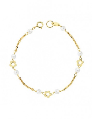 Pulsera Perlas Flores