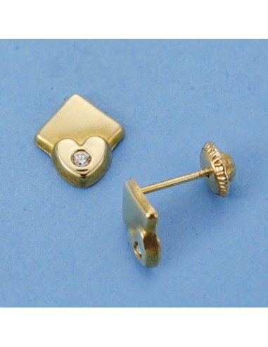 18K PENDIENTES ORO AMARILLO ROMBOS. 8 X 7 MM.