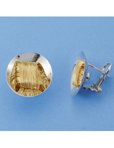 18K PENDIENTES BICOLOR REDONDOS