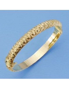 18K PULSERA MEDIA CAÑA MATE BRILLO. 8 MM. 10.30 GRS.