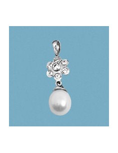 18K COLGANTE ORO BLANCO Y PERLA