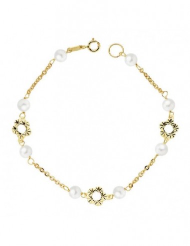Pulsera Flor Perlas