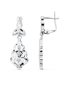 18K PENDIENTES CUBANAS ORO BLANCO 27 X 9 MM.